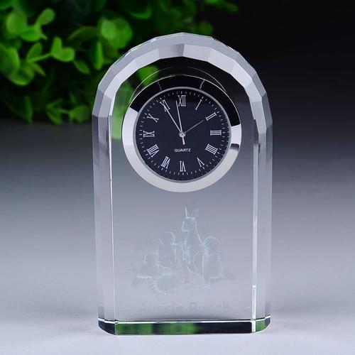 定制水晶内雕钟表创意水晶工艺礼品摆件 水晶庆典礼品